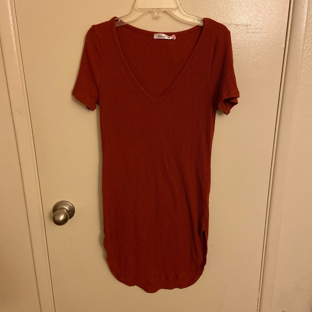 rust colored or burnt orange dress shirt